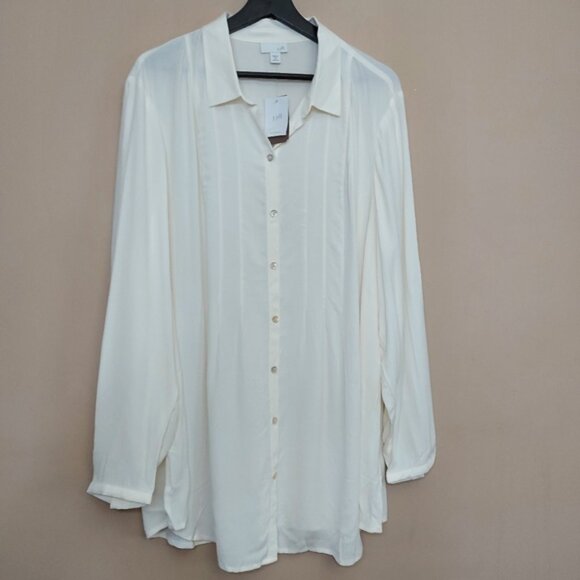 J.Jill cream button front blouse - Picture 1 of 7